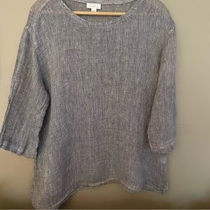 J. JILL Linen Semi Sheer Linen Woven Top Pure J. Jill | Large